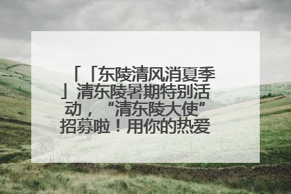 「东陵清风消夏季」清东陵暑期特别活动，“清东陵大使”招募啦！用你的热爱守护世界遗产！