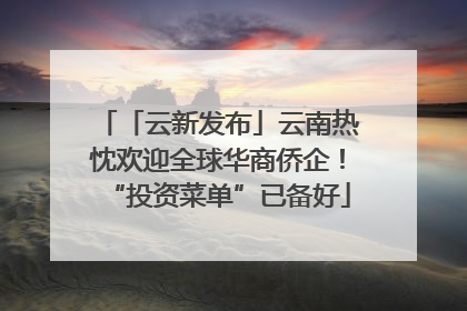 「云新发布」云南热忱欢迎全球华商侨企！“投资菜单”已备好