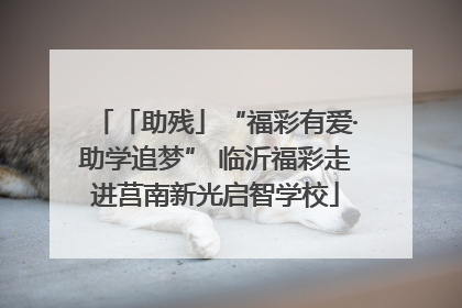 「助残」“福彩有爱·助学追梦” 临沂福彩走进莒南新光启智学校