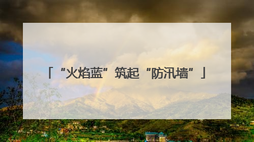 “火焰蓝”筑起“防汛墙”