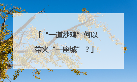 “一道炒鸡”何以带火“一座城”？