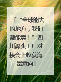 “全球能去的地方，我们都能卖！”四川源头工厂对接会上收获海量意向