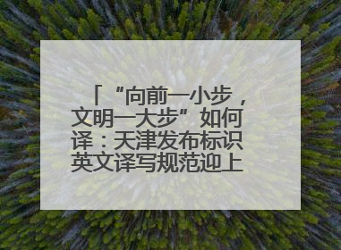 “向前一小步，文明一大步”如何译：天津发布标识英文译写规范迎上合峰会