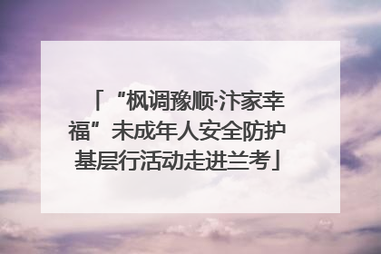 “枫调豫顺·汴家幸福”未成年人安全防护基层行活动走进兰考