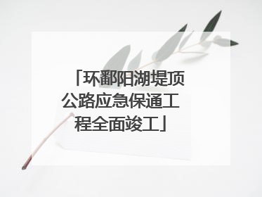 环鄱阳湖堤顶公路应急保通工程全面竣工