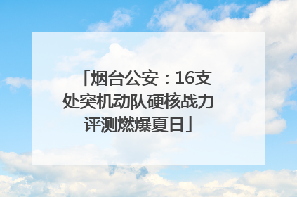 烟台公安：16支处突机动队硬核战力评测燃爆夏日