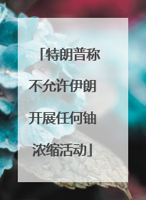 特朗普称不允许伊朗开展任何铀浓缩活动
