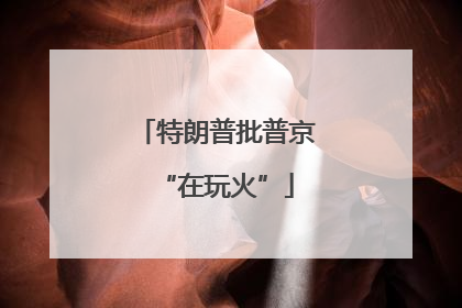特朗普批普京“在玩火”