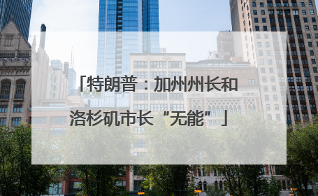 特朗普：加州州长和洛杉矶市长“无能”