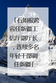 石如根跨省任新疆工信厅副厅长，连续多名年轻干部调任新疆