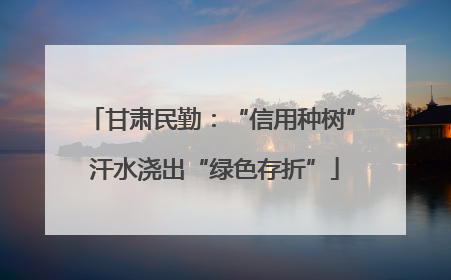 甘肃民勤：“信用种树” 汗水浇出“绿色存折”