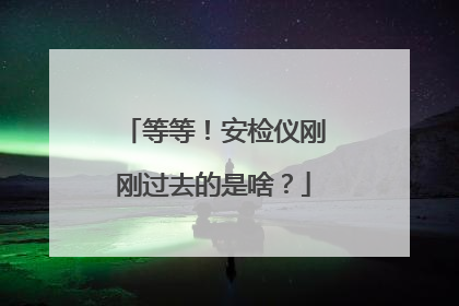 等等！安检仪刚刚过去的是啥？