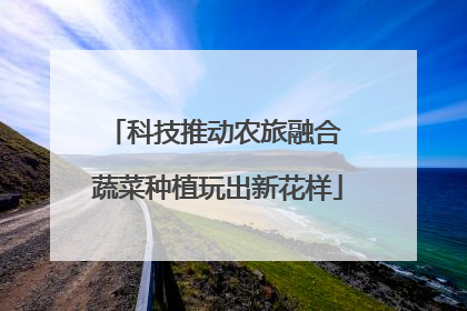 科技推动农旅融合 蔬菜种植玩出新花样
