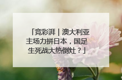 竞彩湃｜澳大利亚主场力拼日本，国足生死战大热倒灶？