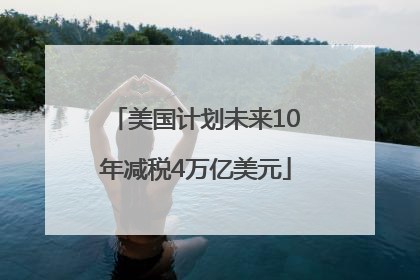 美国计划未来10年减税4万亿美元