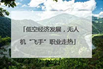 低空经济发展，无人机“飞手”职业走热