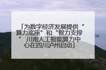 为数字经济发展提供“算力底座”和“智力支撑” 川南人工智能算力中心在四川泸州启动