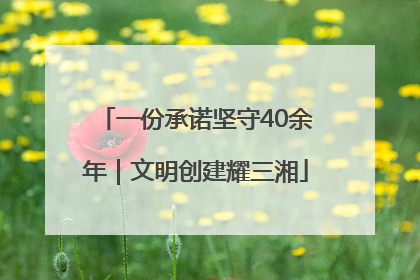一份承诺坚守40余年｜文明创建耀三湘