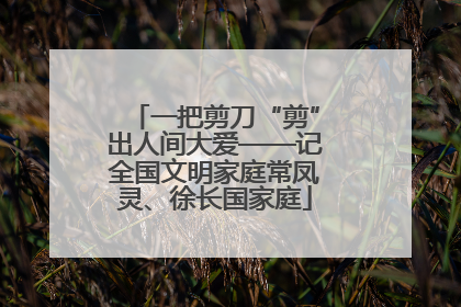 一把剪刀“剪”出人间大爱——记全国文明家庭常凤灵、徐长国家庭