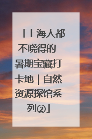 上海人都不晓得的 暑期宝藏打卡地｜自然资源探馆系列②