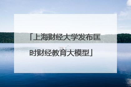 上海财经大学发布匡时财经教育大模型