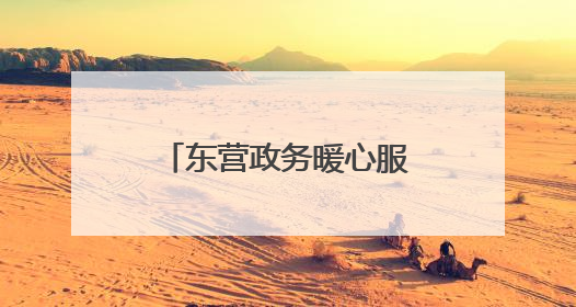 东营政务暖心服务跑出加速度