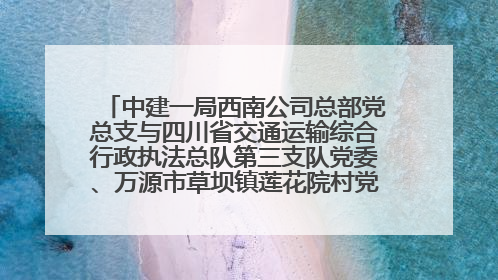中建一局西南公司总部党总支与四川省交通运输综合行政执法总队第三支队党委、万源市草坝镇莲花院村党支部开展党建联建