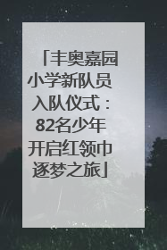 丰奥嘉园小学新队员入队仪式：82名少年开启红领巾逐梦之旅