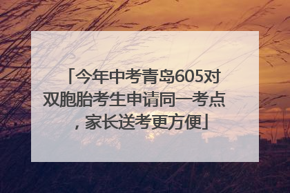 今年中考青岛605对双胞胎考生申请同一考点，家长送考更方便