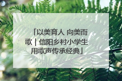 以美育人 向美而歌｜信阳乡村小学生用歌声传承经典