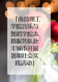 南昌理工学院音乐与舞蹈学院志愿服务队赴丰城市开展暑期社会实践活动