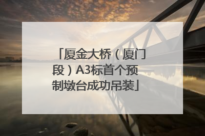 厦金大桥（厦门段）A3标首个预制墩台成功吊装