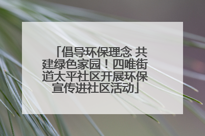 倡导环保理念 共建绿色家园！四唯街道太平社区开展环保宣传进社区活动