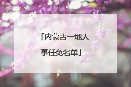 内蒙古一地人事任免名单