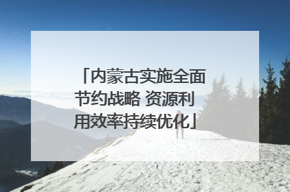 内蒙古实施全面节约战略 资源利用效率持续优化