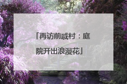 再访前戚村：庭院开出浪漫花