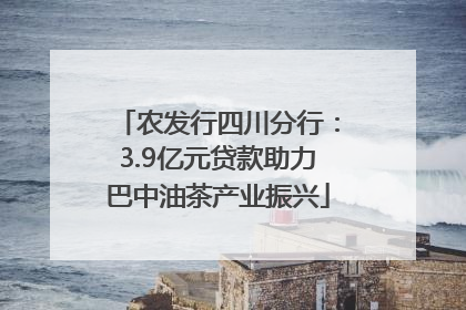 农发行四川分行：3.9亿元贷款助力巴中油茶产业振兴