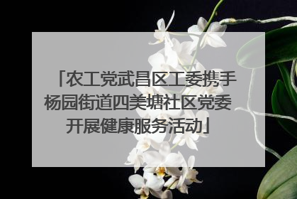 农工党武昌区工委携手杨园街道四美塘社区党委开展健康服务活动