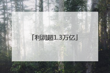 利润超1.3万亿