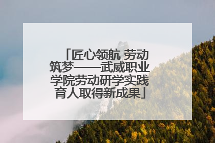 匠心领航 劳动筑梦——武威职业学院劳动研学实践育人取得新成果
