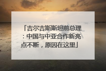 吉尔吉斯斯坦前总理：中国与中亚合作新亮点不断，原因在这里