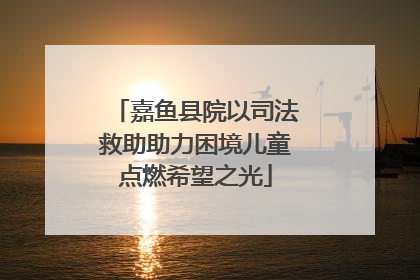 嘉鱼县院以司法救助助力困境儿童点燃希望之光