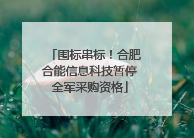 围标串标！合肥合能信息科技暂停全军采购资格