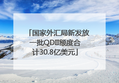 国家外汇局新发放一批QDII额度合计30.8亿美元