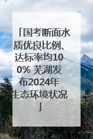 国考断面水质优良比例、达标率均100% 芜湖发布2024年生态环境状况
