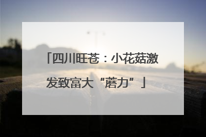 四川旺苍：小花菇激发致富大“蘑力”