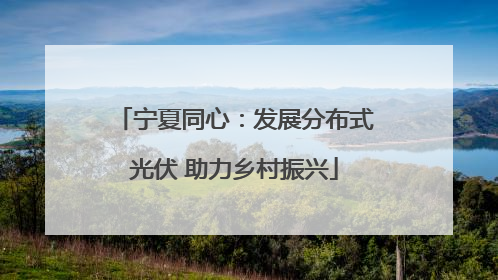宁夏同心：发展分布式光伏 助力乡村振兴