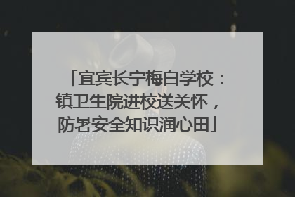 宜宾长宁梅白学校：镇卫生院进校送关怀，防暑安全知识润心田