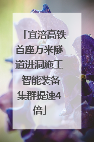 宜涪高铁首座万米隧道进洞施工 智能装备集群提速4倍