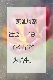 实证母系社会，“分子考古学”为啥牛